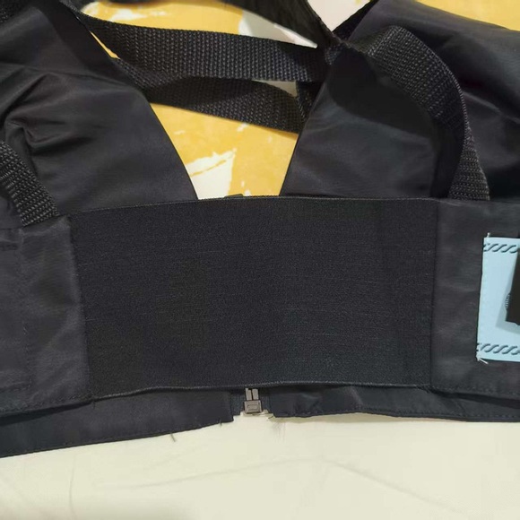 Prada Gold-Plated Logo Recycled Nylon Bra - Picture 7 of 9